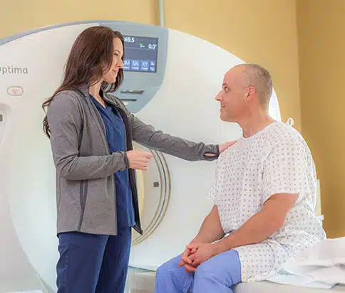 ct tech with patient